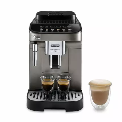 De'Longhi Magnifica EVO Bean to Cup Fully Automatic Coffee Machine Traditional Milk Frother Built In Grinder 100% Arabica Whole Coffee Beans ECAM290.42.TB Titanium & Black