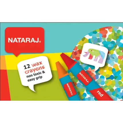 Nataraj Wax Crayons Regular 60mm 12 Colours P06368