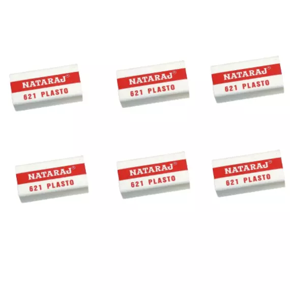 Nataraj Eraser Plasto 621 Small 6pcs P03051
