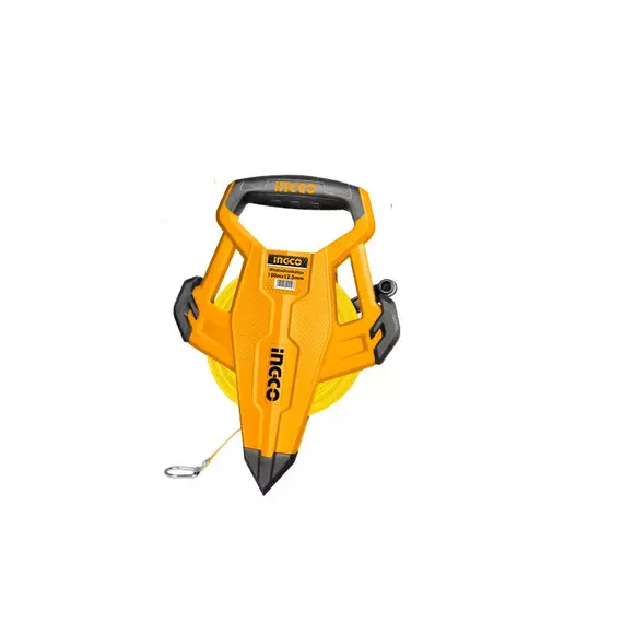 Ingco Fibreglass Measuring Tape 100mx12.5mm with 3:1 Gear Ratio, Metric & Inch HMFT83100
