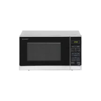 Sharp Microwave Oven 28L 1100W with Black Glass Door, Timer Function, Silver R-28CT(S)