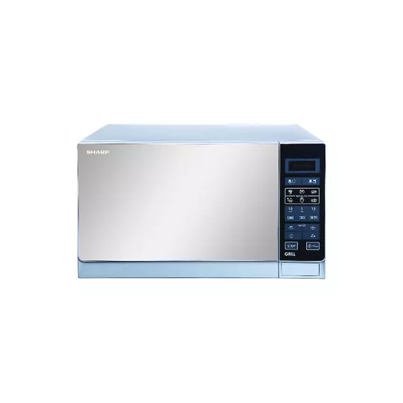 Sharp Microwave Oven with Grill 25L 1000W Mirror Finish Door, Timer, Child Lock Silver R-75MT(S)
