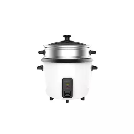 Sharp Rice Cooker 1L 400W with Food Steamer, Non-Stick Coated Aluminum Inner Pot KS-H108G-W3 (2pcs/Carton)