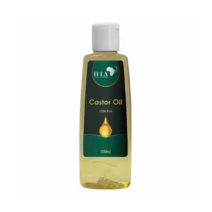 HIA Heart In Africa Castor Oil - Multi-Purpose Oil for Wound Healing, Keeps Skin Moisturized and Hydrated, Suitable for All Skin Types, 100ml.