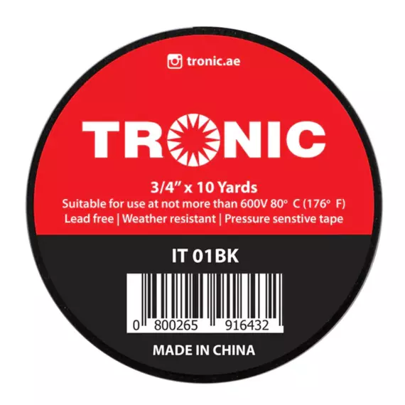 Tronic Insulating Tape 10 Yard Black IT 01BK