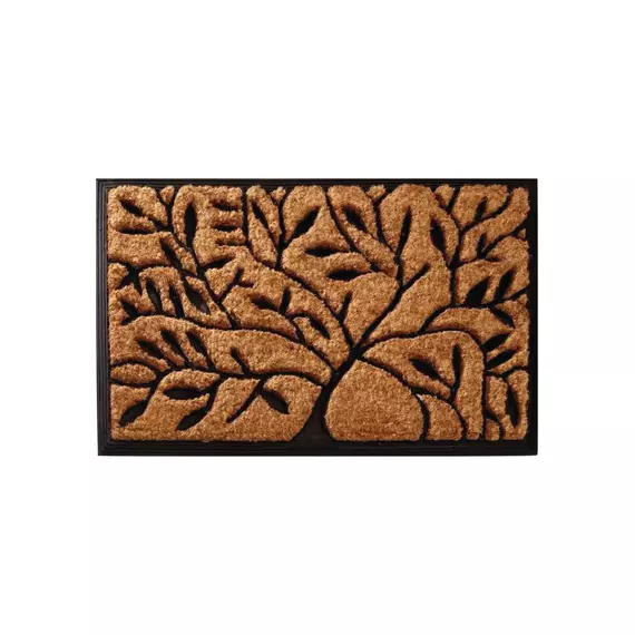 RMH Rubber Backed Coir Brush Mat Flower 22mm Thickness 45x75cm