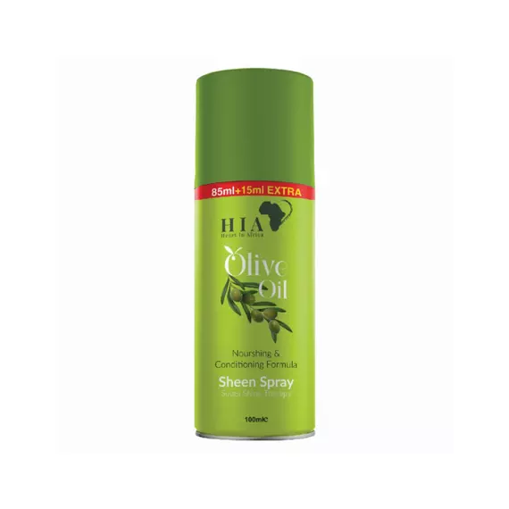 HIA Heart In Africa Olive Oil Sheen Spray, Achieve Healthy Hair with Silky Sheen and Non-Greasy Finish, 100ml.