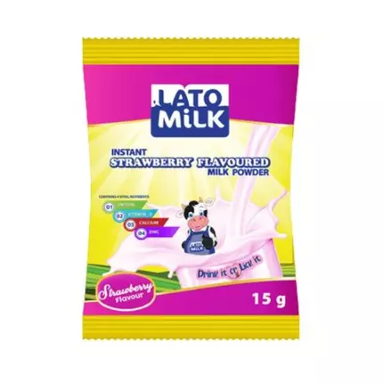 Lato Milk Strawberry Powder 15g Sachet (Pack of 60Pcs)