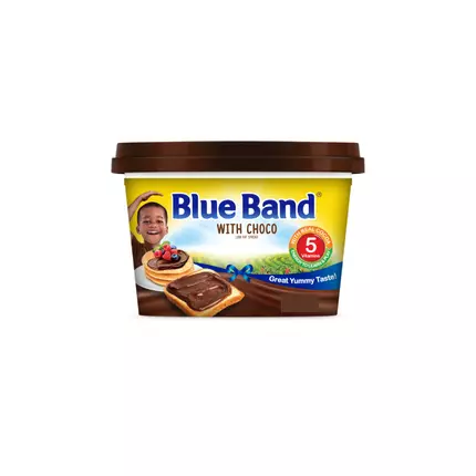 Blue Band With Choco - 2-in-1 Chocolate Spread, Combining Cocoa and Margarine, 100g Jar.