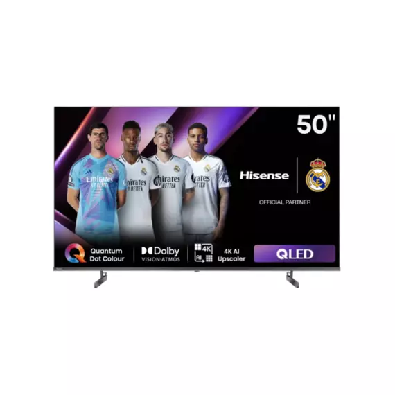 Hisense 50" QLED UHD 4K Smart TV with Dolby Vision & Atmos, 4K AI Upscaler, Quantum Dot Colour, Voice Control, VIDAA 50Q6N