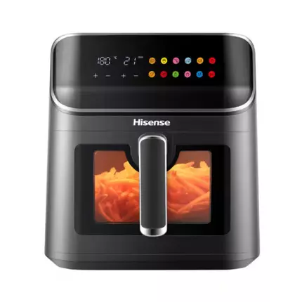 Hisense 8L Air Fryer - Visible Basket, 360° Circulation, Colorful Touch Panel, 10 Preset Menus, H06AFBS2S3.