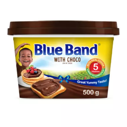 Blue Band With Choco - 2-in-1 Chocolate Spread, Combining Cocoa and Margarine, 500g Jar.
