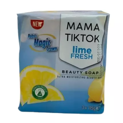 Ruby's Magic Crown Mama TikTok Soap Lime Fresh Ultra Moisturizing Beauty Bar 115g (Pack of 72 Pcs)