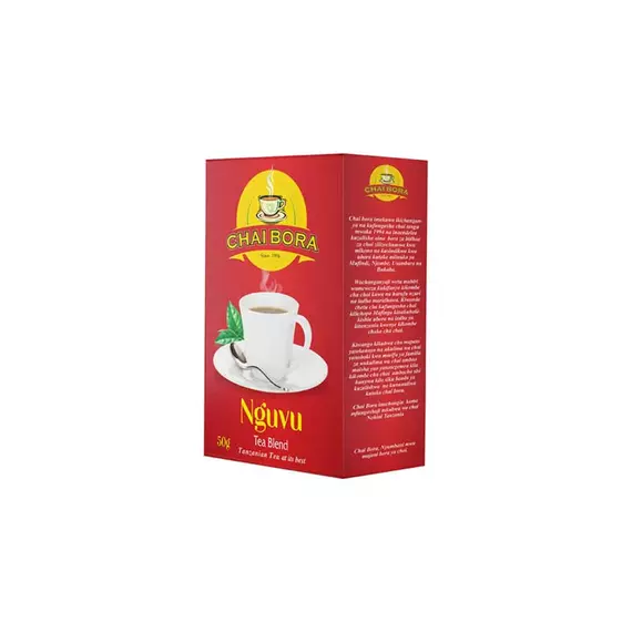 Chai Bora Tea Nguvu Blend 50g, Tagged & Enveloped Tea Bags (Pack of 60pcs) (EX-E)