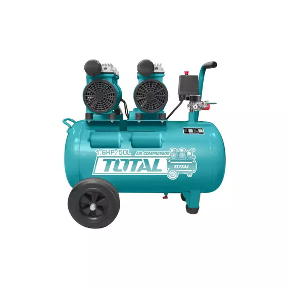 Total Air Compressor 50L Silent & Oil Free System, 2 Motors 1.6HP 600W TCS2150502-8