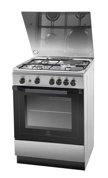 Indesit 60x60cm Stainless Steel Cooker – 3 Gas Burners + 1 Electric Plate, Gas Oven & Grill, Flame Failure Safety I6MG1G(X)EX
