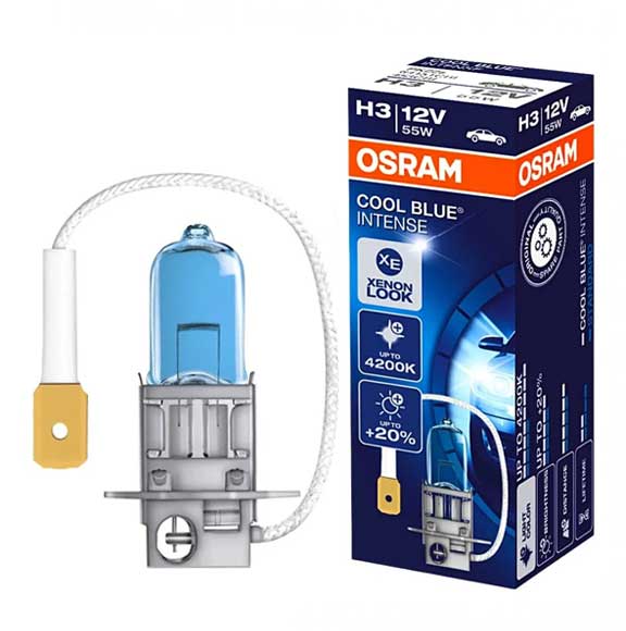 OSRAM COOL BLUE INTENSE BULB H3, (12V, 55W), PK22s Spotlight 64151CBI