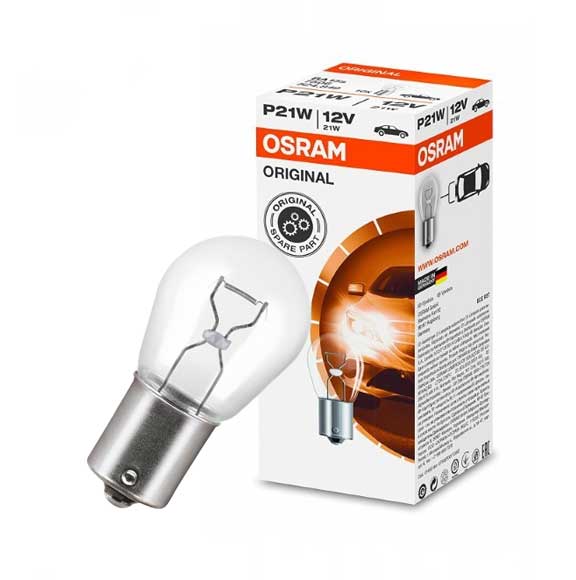 OSRAM ORIGINAL INDICATOR BULB P21W, (12V, 21W), BA15s For Signal Lamps 7506