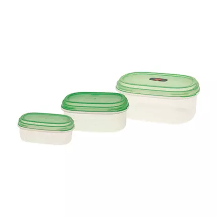 Cello Plastic Container Oval 165 x 125 x 75mm 3pc Set (Pack of 6)