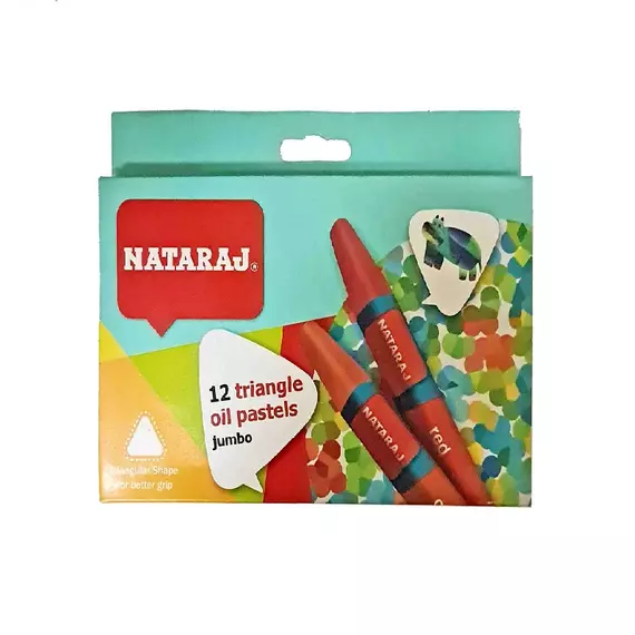 Nataraj Oil Pastel Crayons Triangular 90mm 12 Colours P06370