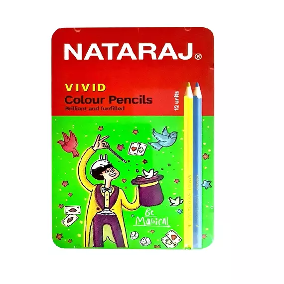 Nataraj Colour Pencil Triangular Vivid 12 Colours P06376