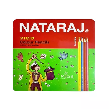 Nataraj Colour Pencil Triangular Vivid 24 Colours P06679