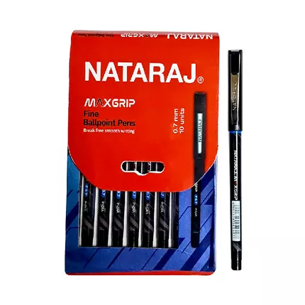 Nataraj Maxgrip Fine Pen 0.7mm 10pcs Black P06973