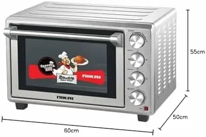 Nikai Electric Oven - 1800W, 52L, Rotisserie & Convection, Double Glass, 120-Minute Timer, NT5201RCAX1