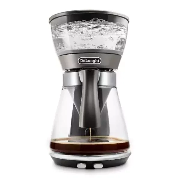 De'Longhi Coffee Maker Clessidra Drip 1.25L 1800W 10 Cups Auto-Shut Off Water Level Indicator Glass Carafe Anti Drip Keep Warm Award Winning Design ICM17210