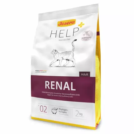 Josera Cat Veterinary Diet Help Renal Dry Food for Cat 2kg Support for chronic renal insufficiency (CRI) (E-EX)