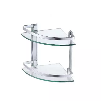 Generic Bathroom Glass Rack Anti Rust Glass Wall Top Mounting Corner Shower Caddy Rack n78632 AZ-23