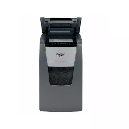 Rexel Shredder Optimum 140X Cross Cut 44L Bin which holds 350 A4 Sheets, 140 Sheets (80gsm) into P-4 (4x28mm)