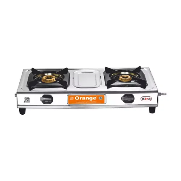 Orange Gas Stove Spectra 201 Gold with 2 Burner, Stainless Steel Body OLPG218