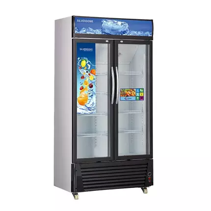 SilverDome Showcase Chiller 618L Thick Thermal Insulation, Tempered Glass Door, Internal Condenser SCD-560