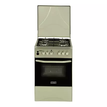 Solstar Cooker 50x50CM 3 Gas Burners, 1 Electric Plate with Electric Oven & Grill Silver SO 540D-ERASLB