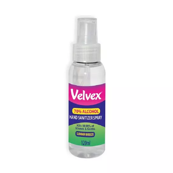 Velvex Hand Sanitizer Spray 120ml Summer Breeze Pack of 20