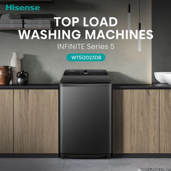 Hisense 20Kg Top Loader Washing Machine With Wifi - Premium WT5i2023DB, Black