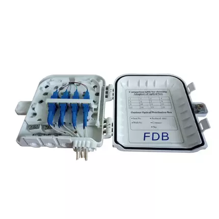 Fiber Optic Distribution Box, 8 core, SC Simplex fully loaded