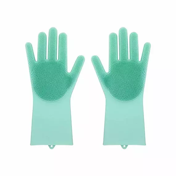 Silicone Hand Gloves Reusable, Heat Resistant for Kitchen, Bathroom, Dishwashing, Pet Grooming, Car Washing 1 Pair