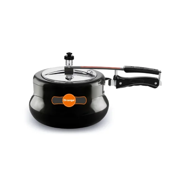 Orange Black Magic Elegant Handi Pressure Cooker 3.5L with Inner Lid, Hard Anodized OAPC202