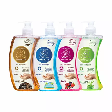 Sterling Q19 Hand Wash Anti-Bacterial with Moisturizer 500ml Mixed Scents Pack of 16pcs