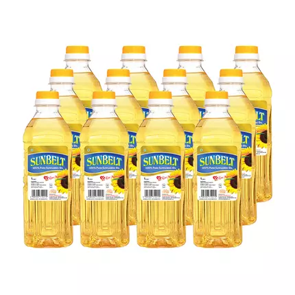 Sunbelt Sunflower Oil 1L Pet Bottle (Pack of 12Pcs) (E-EX)