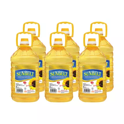 Sunbelt Sunflower Oil 3L Pet Bottle (Pack of 6Pcs) (E-EX)