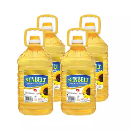 Sunbelt Sunflower Oil 5L Pet Bottle (Pack of 4Pcs) (E-EX)