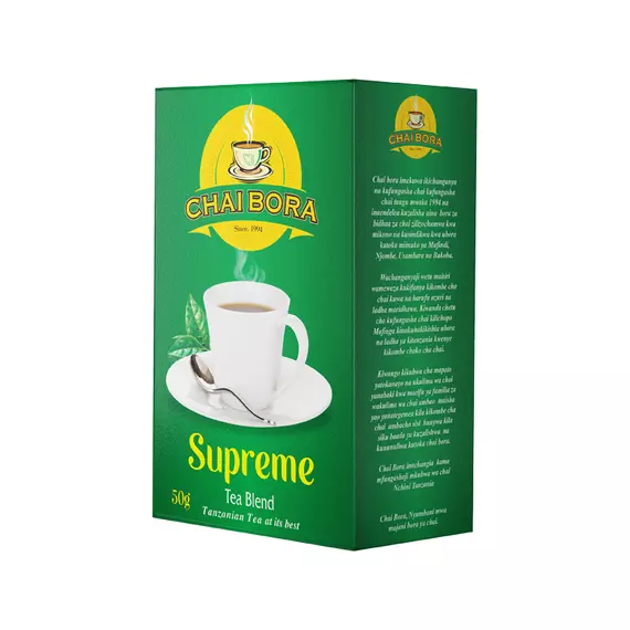 Chai Bora Tea Supreme Blend Box 50g, Pack of 60pcs Tagged & Enveloped Tea Bags (EX-E)