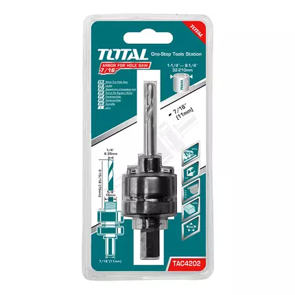 Total Hole Saw Arbor Hex Shank 32mm to 210mm TAC4202