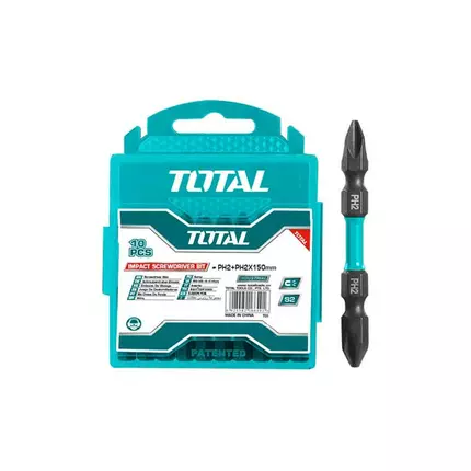 Total Screw Driver Bit Impact 65mm 10pcs Set TACIM16HL133