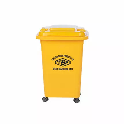 TBP Dustbin 50L with 4 Wheels without Pedal Plastic TBP-50A-RED/YELLOW