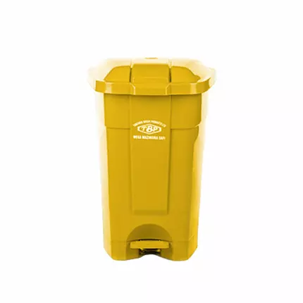 TBP Dustbin 70L with Wheels & Pedal Yellow TBP-70A-YELLOW