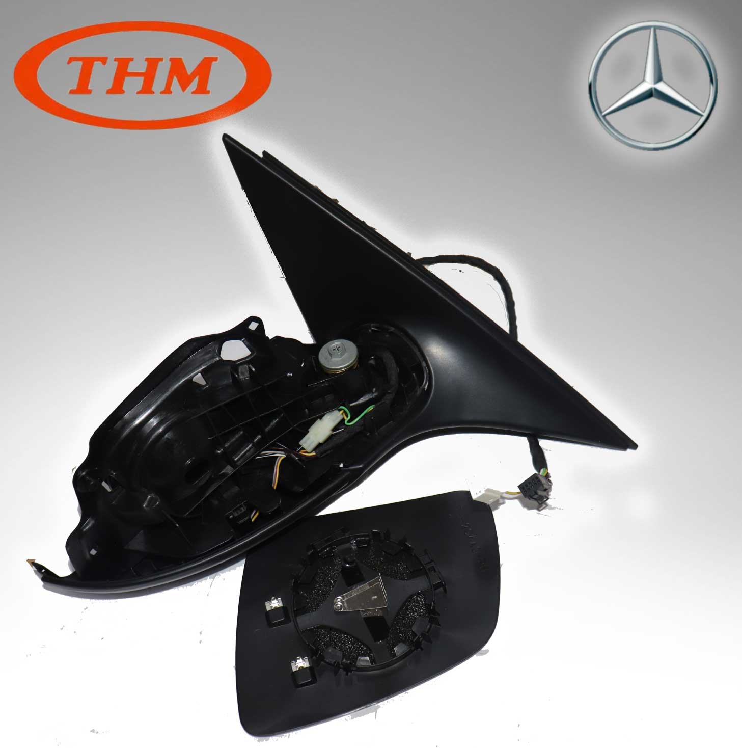 THM TH-204EBTR (Taiwan) SIDE MIRROR, 9PINS RIGHT HAND For Mercedes Benz 2048100476 + 2048110607 + 2048100421